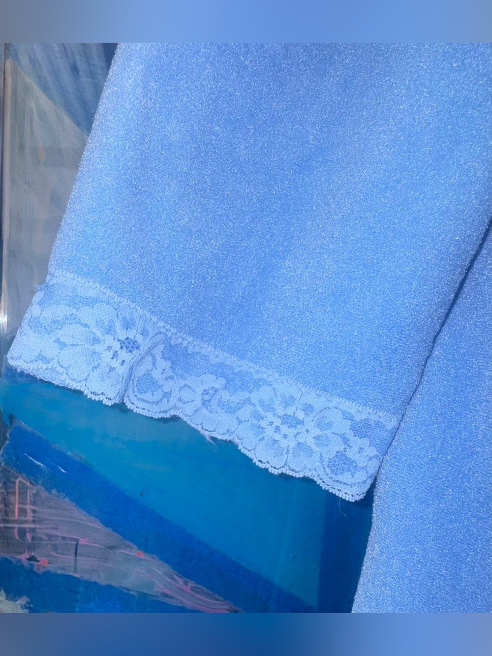 Vintage At Home Wear Sears Baby Blue Vintage House Coat House Dress XXL ((16-18) - Picture 8 of 16